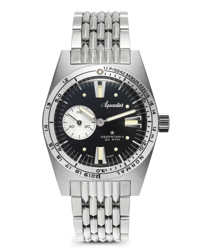 Aquastar Deepstar II - Vintage Black on stainless steel BOR bracelet - Image 1